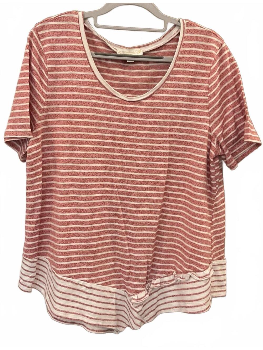 Weekend Susanne Betro womens short sleeve striped tee size 1 X